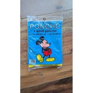 Vintage 70s Disney Mickey Mouse Adult Poncho One Size Fits All - Unopened